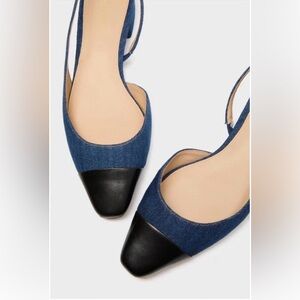 NWT Veronica Beard Cecile Half d'Orsay Slingback Pump, in blue/ black size 7.